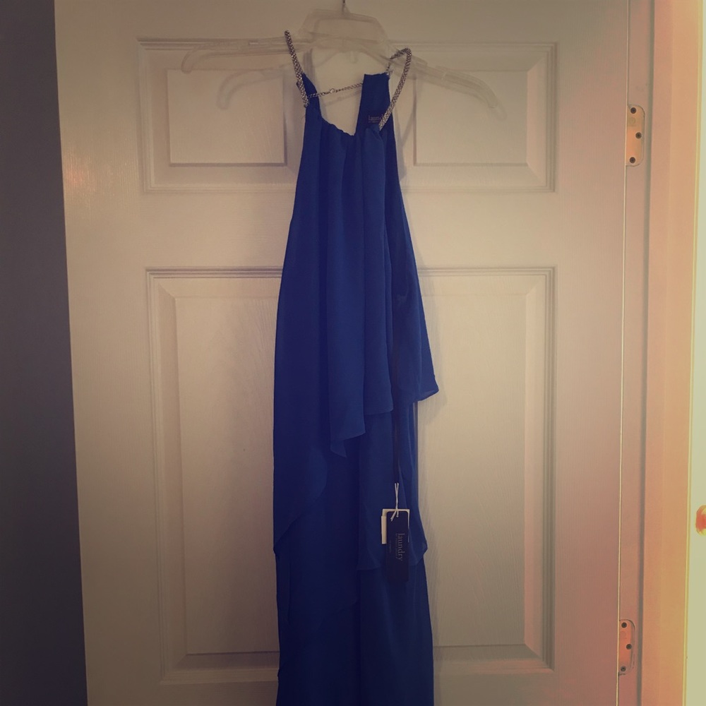 Blue mid length dress